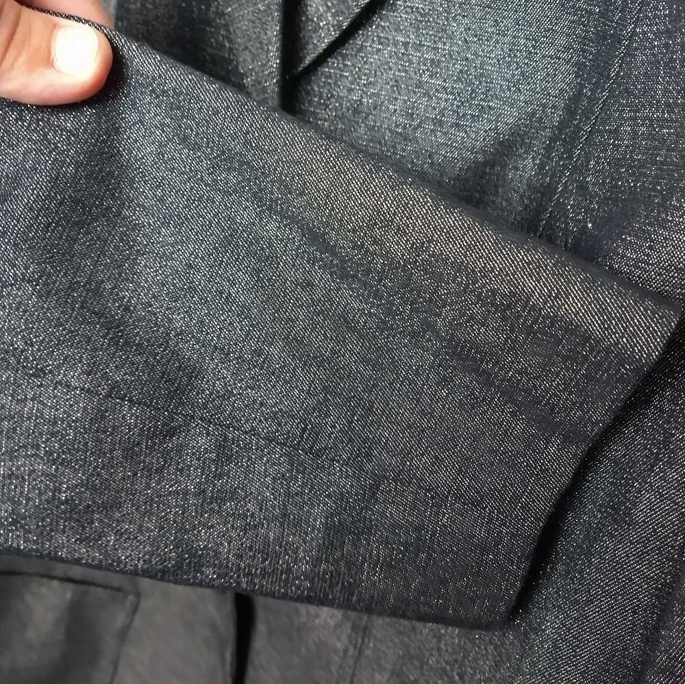 Spiegel black silver sparkle metallic threads fitted formal jacket. Size 8 - Picture 7 of 14